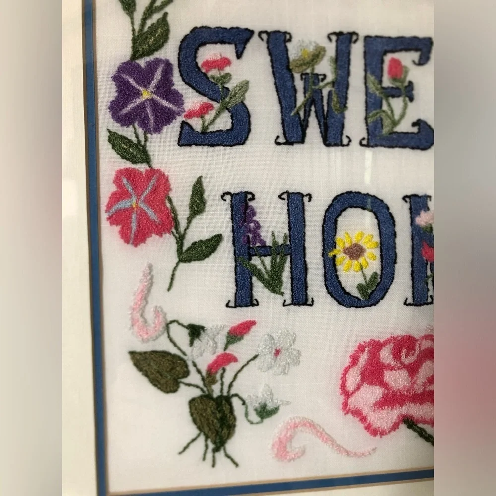 Embroidered 'Home Sweet Home' Framed Art - Picture 5 of 16